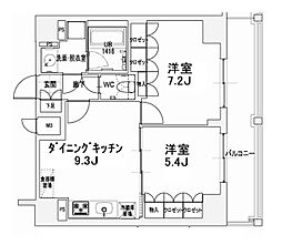 エスティメゾン王子 2DKの間取図画像