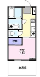 マンション富士 1階1Kの間取り