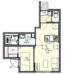 KLEIS六町 1LDKの間取図画像