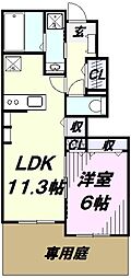 ヴェルセレッソ 1LDKの間取図画像