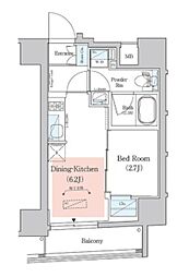 アーバネックス西新宿II 5階1DKの間取り