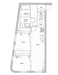 エディット文京千石2 3階2LDKの間取り