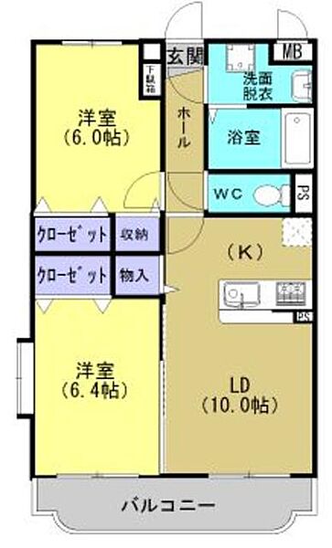 ユーミーハイセレクション 304｜茨城県筑西市市野辺(賃貸マンション2LDK・3階・53.67㎡)の写真 その2