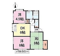 ルネス坂井A 3DKの間取図画像