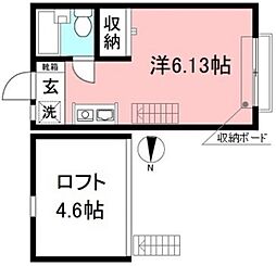 パークサイド芦花 ワンルームの間取図画像
