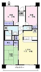 与野本町ハイツ 3LDKの間取図画像