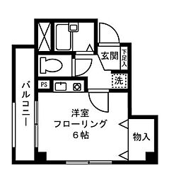 ロイヤルヒルズ忠生 ワンルームの間取図画像