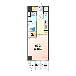 プリモ・レガーロ西京極 5階1Kの間取り