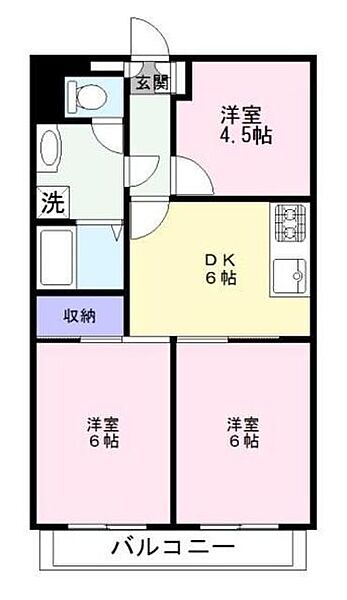 第2アベコーマンション 202｜神奈川県川崎市多摩区長沢４丁目(賃貸マンション3DK・2階・52.00㎡)の写真 その2