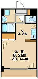 レイペーラ 1Kの間取図画像
