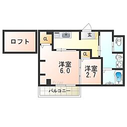 南海線 堺駅 徒歩14分の賃貸マンション 4階2Kの間取り