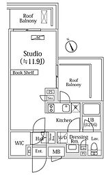 OZIO西荻窪II 4階ワンルームの間取り