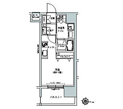 パークキューブ板橋本町 1Kの間取図画像
