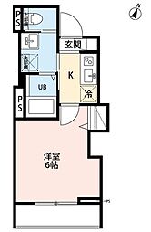 大和市中央林間5丁目アパート 1Kの間取図画像