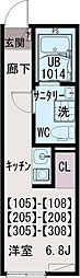 kissa ワンルームの間取図画像
