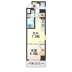 ベラジオ雅び京都円町駅前 2階1DKの間取り