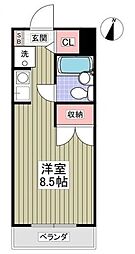 リュミエ本厚木 ワンルームの間取図画像