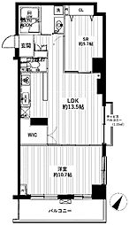 ルピナス赤坂乃木坂 1SLDKの間取図画像