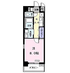 名古屋臨海高速あおなみ線 荒子駅 徒歩4分の賃貸マンション 3階1Kの間取り