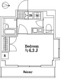エスコート中野大和町 6階1Kの間取り