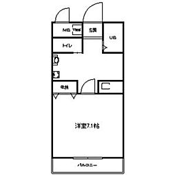 ラ・クール周船寺 1Kの間取図画像