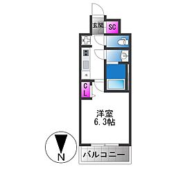 ファステート東大阪アダマス 1Kの間取図画像