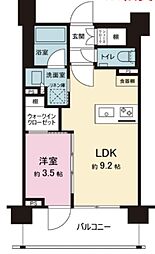 クリオラベルヴィ市ヶ谷 1LDKの間取図画像