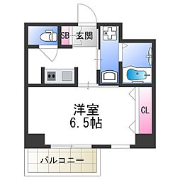 パークナードフィット天王寺南 1Kの間取図画像