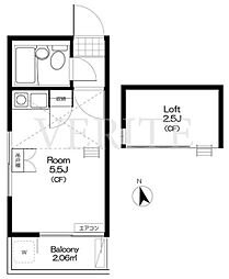 ライフピアセレクト 2階ワンルームの間取り