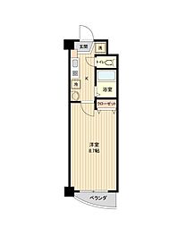 ラドゥーセル宮町 1Kの間取図画像
