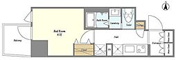 TSResidence北上野 1Kの間取図画像