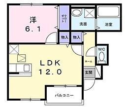 グレイスヴィラ 1LDKの間取図画像