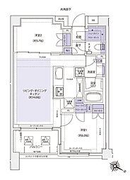 KDXレジデンス横濱紅葉坂 2LDKの間取図画像
