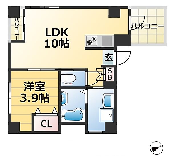 兵庫県神戸市中央区北長狭通７丁目(賃貸マンション1LDK・6階・34.71㎡)の写真 その2