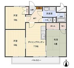 アーバンスクエア 3DKの間取図画像