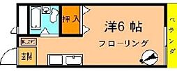 アーバン村井 2階ワンルームの間取り