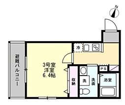 ベイルーム海老名モンド 1Kの間取図画像