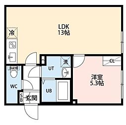 PARK LILA住吉 2階1LDKの間取り