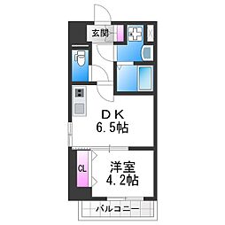 メイクス天王寺南 1DKの間取図画像
