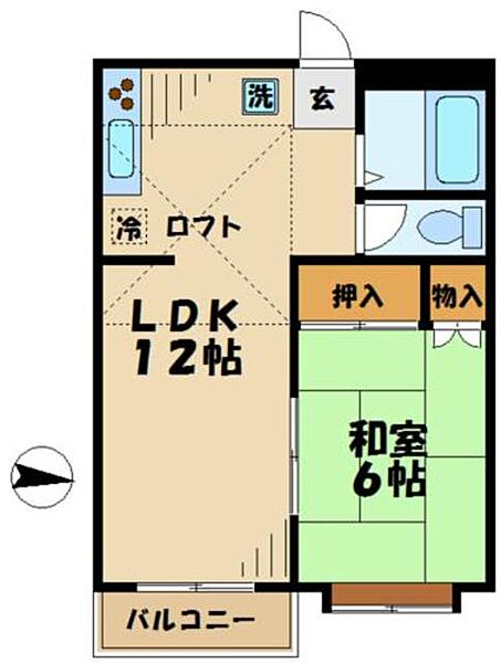 グリーンシャトレ 20203｜東京都八王子市南大沢２丁目(賃貸アパート1LDK・2階・39.75㎡)の写真 その2