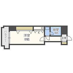 K.ステーション大橋 ワンルームの間取図画像