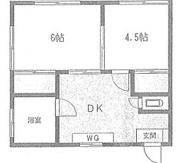 高見荘 2DKの間取図画像