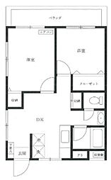 秀栄マンション 2DKの間取図画像