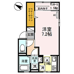 ボヌールA 1SKの間取図画像