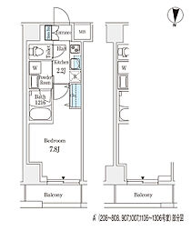 ラティエラ練馬 11階1Kの間取り