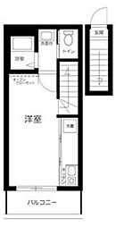 グラン徳丸 2階ワンルームの間取り