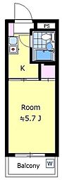 ハイタウン大倉山No.3 1Kの間取図画像
