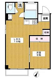 駒込富士ハイツ 1LDKの間取図画像