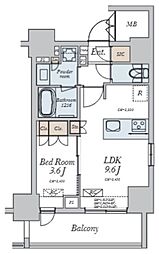 Alivis十条 10階1LDKの間取り