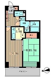 リーデンスタワー 5階1LDKの間取り